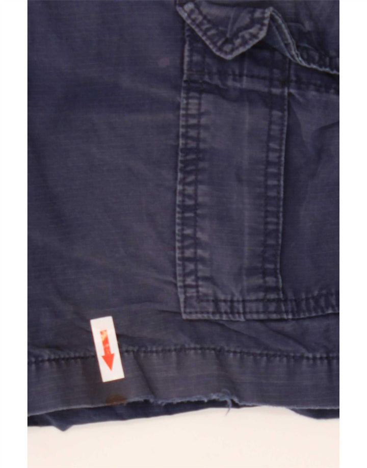 Short Cargo Homme Gap W28 Coton Rayé Bleu Marine Moyen