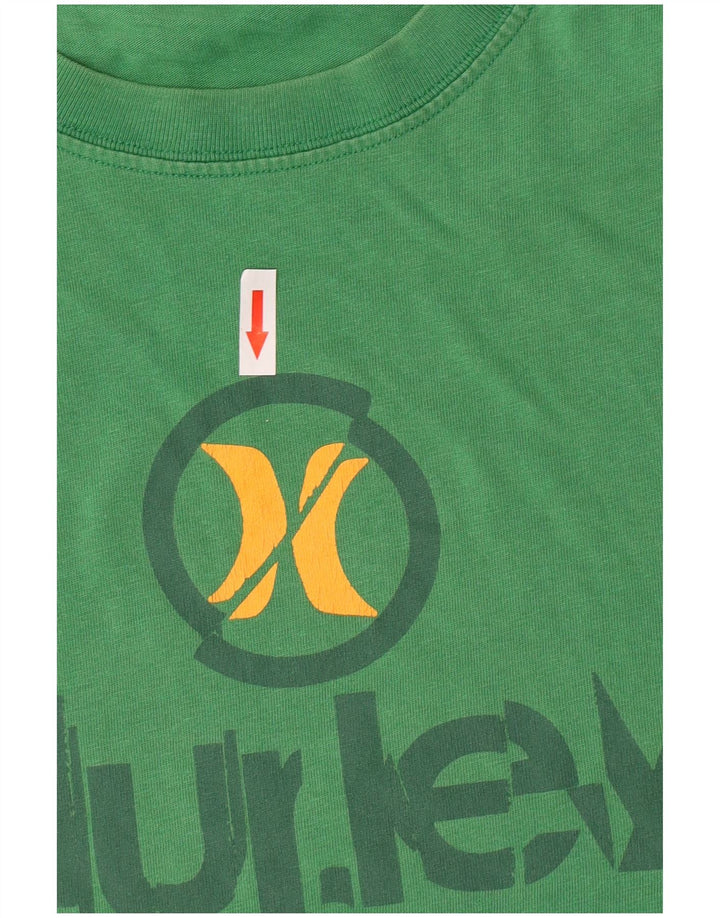 Hurley T-Shirt Graphique Homme Vert Moyen Coton