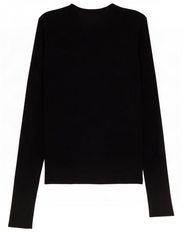 Zara Womens Crop Top Manches Longues UK 12 Medium Noir Viscose