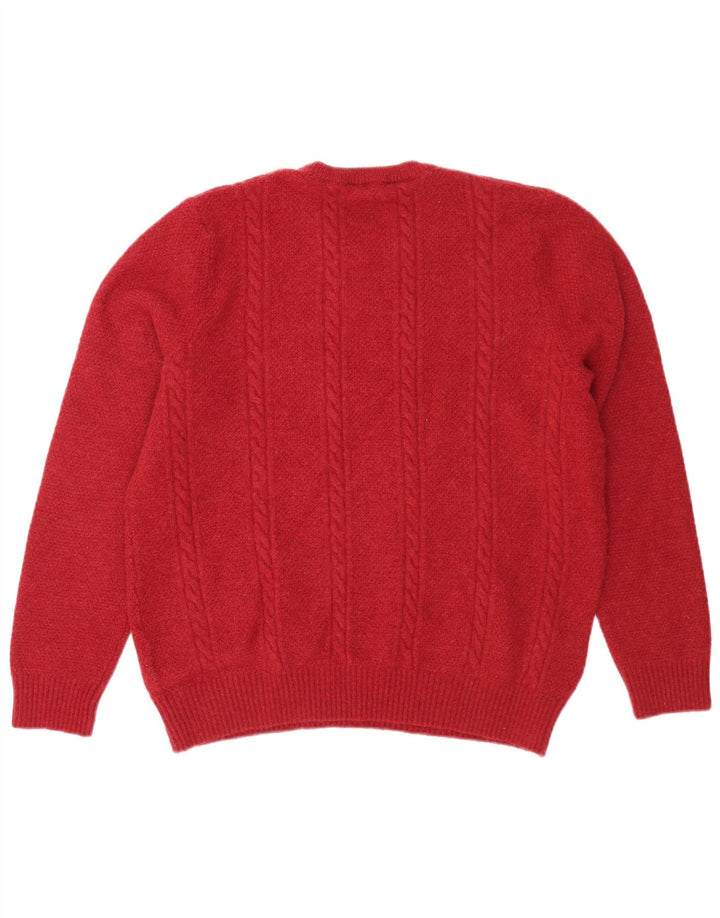 Crew Clothing Pull à col pour homme en laine d'agneau rouge Taille L