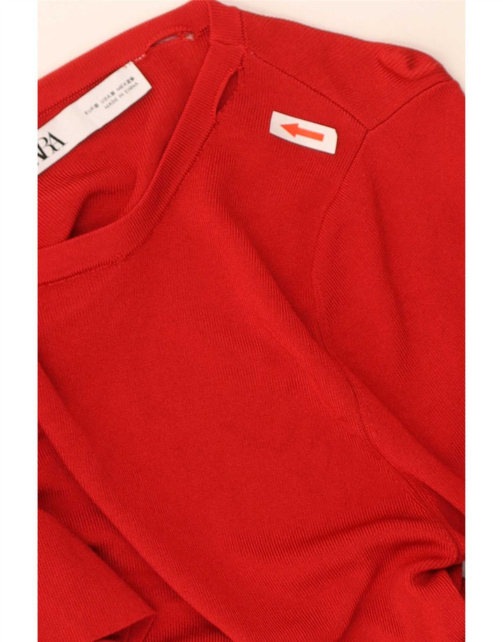 Zara Femme Chemisier Top UK 8 Small Rouge