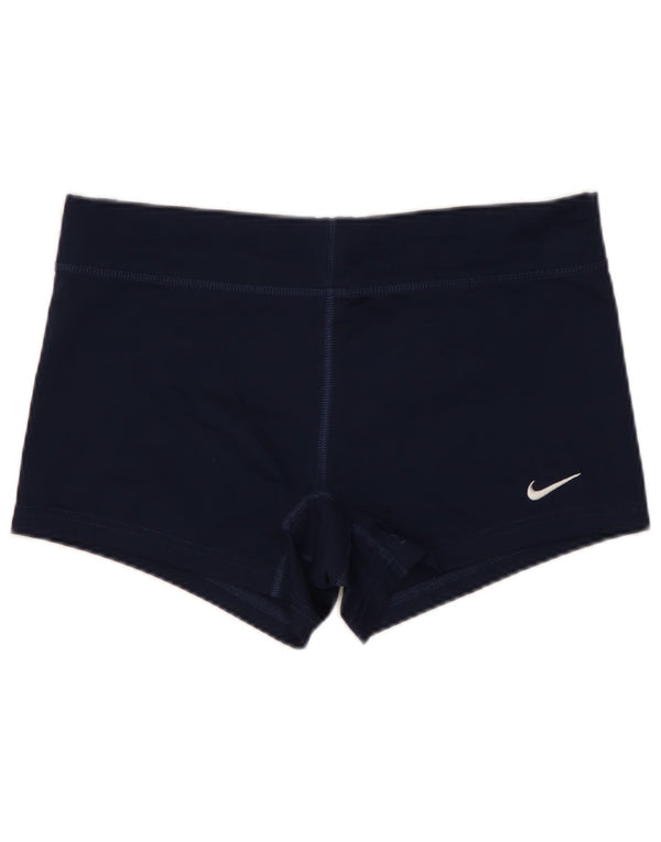 NIKE Short de sport Dri Fit pour femme UK 12 Bleu marine moyen Polyester