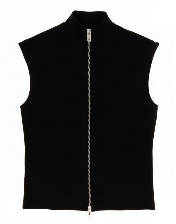 Zara Chemisier sans manches avec fermeture éclair intégrale pour femme UK 10 Small Noir Viscose