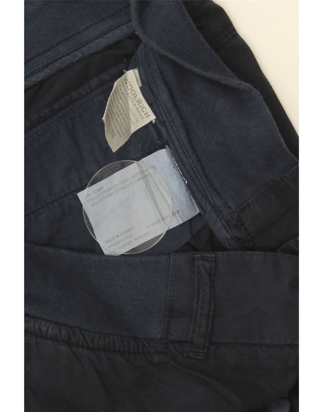 Woolrich Pantalon Droit Femme W31 L31 Bleu Marine Coton