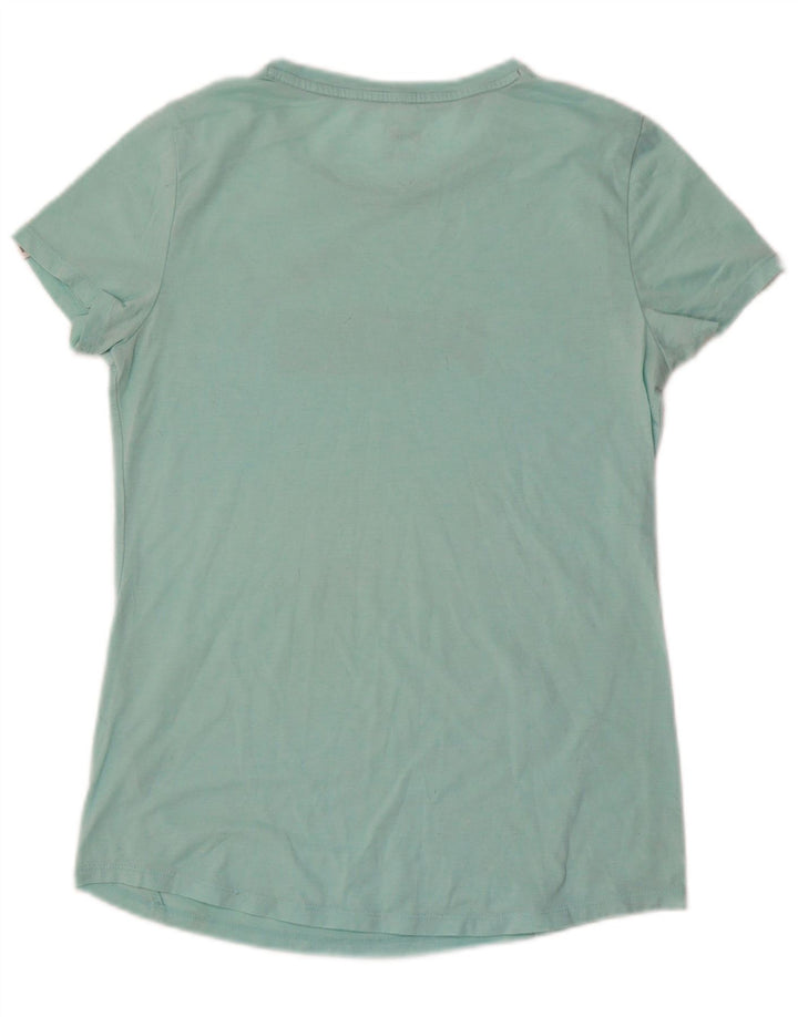 PUMA Womens Graphic T-Shirt Top UK 12 Medium Turquoise