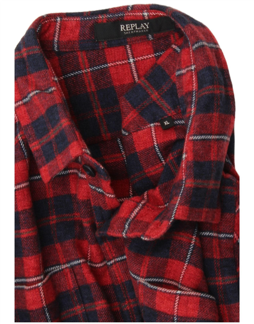 REPLAY Chemise Flanelle Homme XL Rouge Carreaux Coton