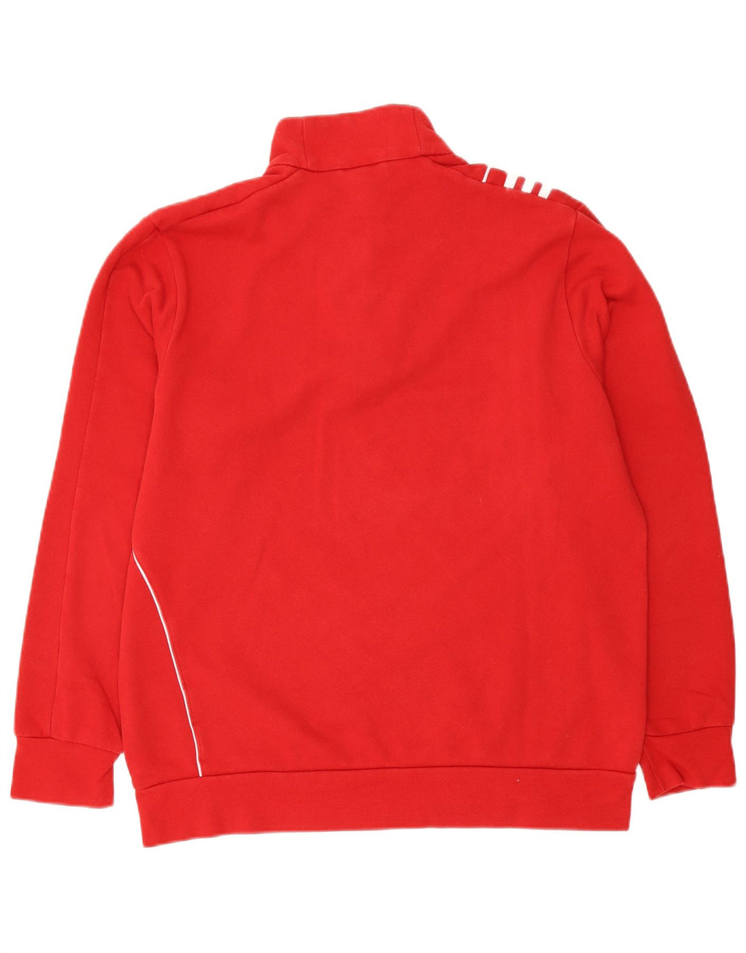 Adidas Mens Zip Neck Sweatshirt Jumper Grand Rouge Coton