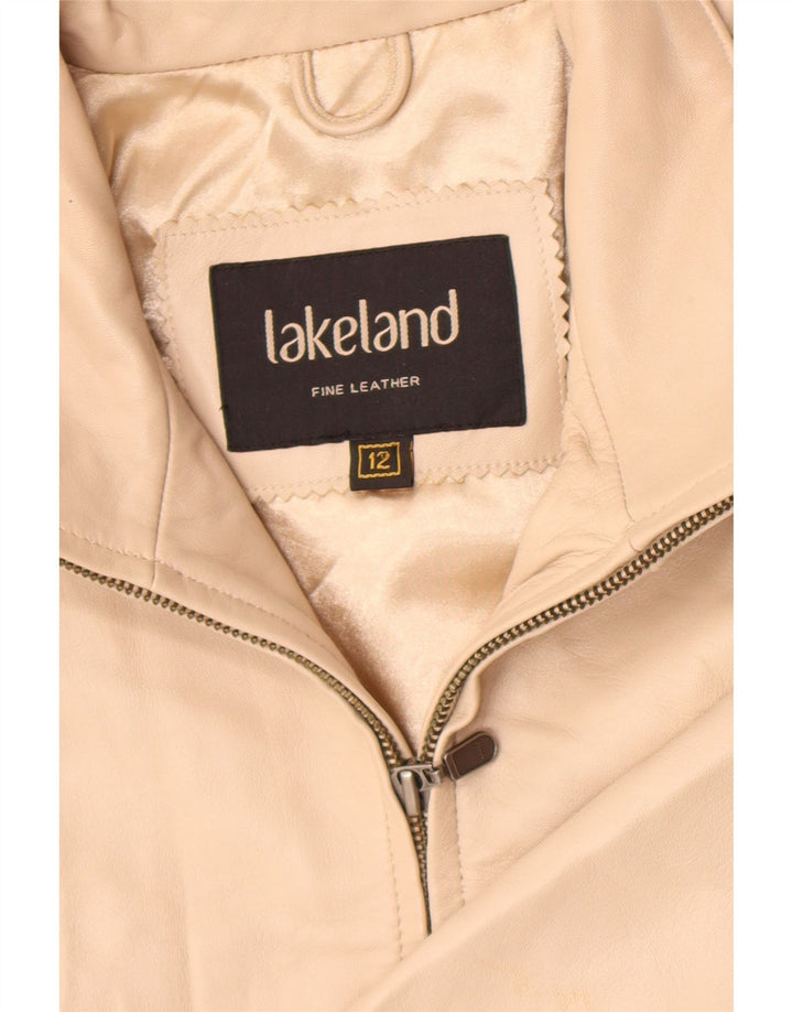 Lakeland Veste en cuir pour femme UK 12 Cuir beige moyen
