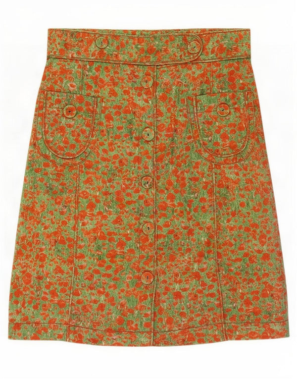 Paul Smith Jupe trapèze à motif abstrait pour femme Medium W30 Orange Coton