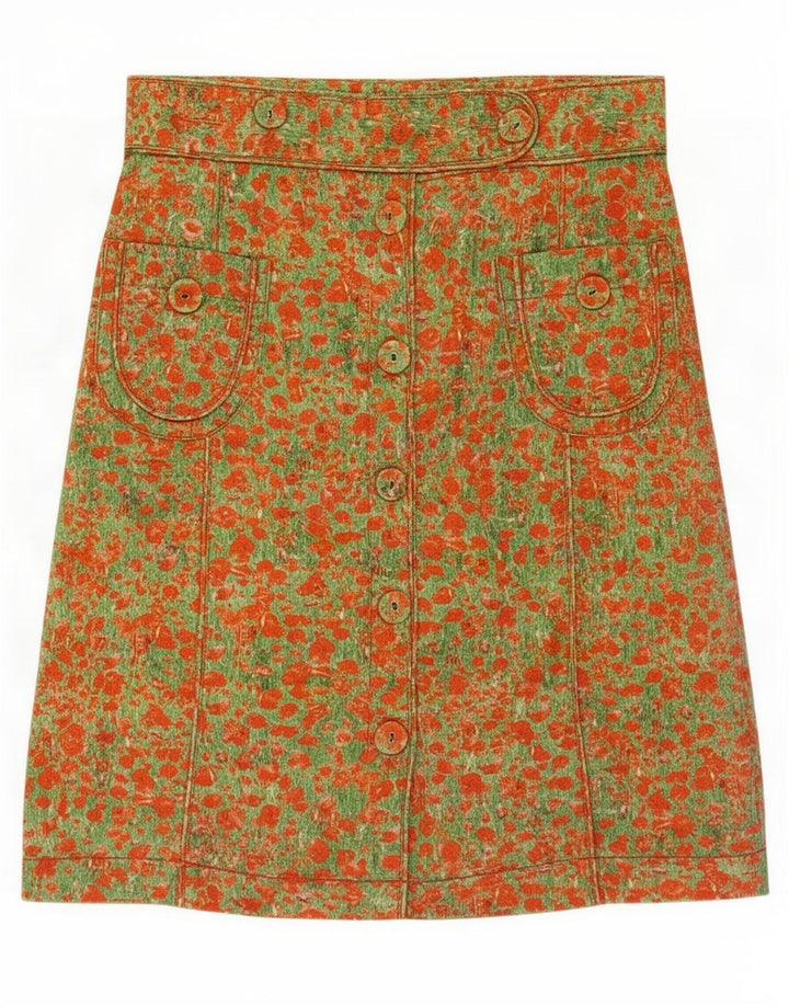 Paul Smith Jupe trapèze à motif abstrait pour femme Medium W30 Orange Coton