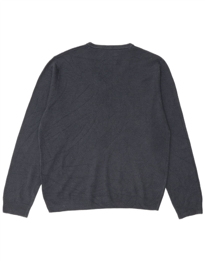 Marks & Spencer Pull col V pour homme en acrylique bleu marine Taille L