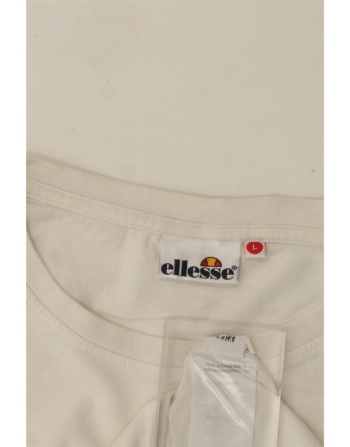 Ellesse T-Shirt Graphique Haut Large Blanc Cassé Homme
