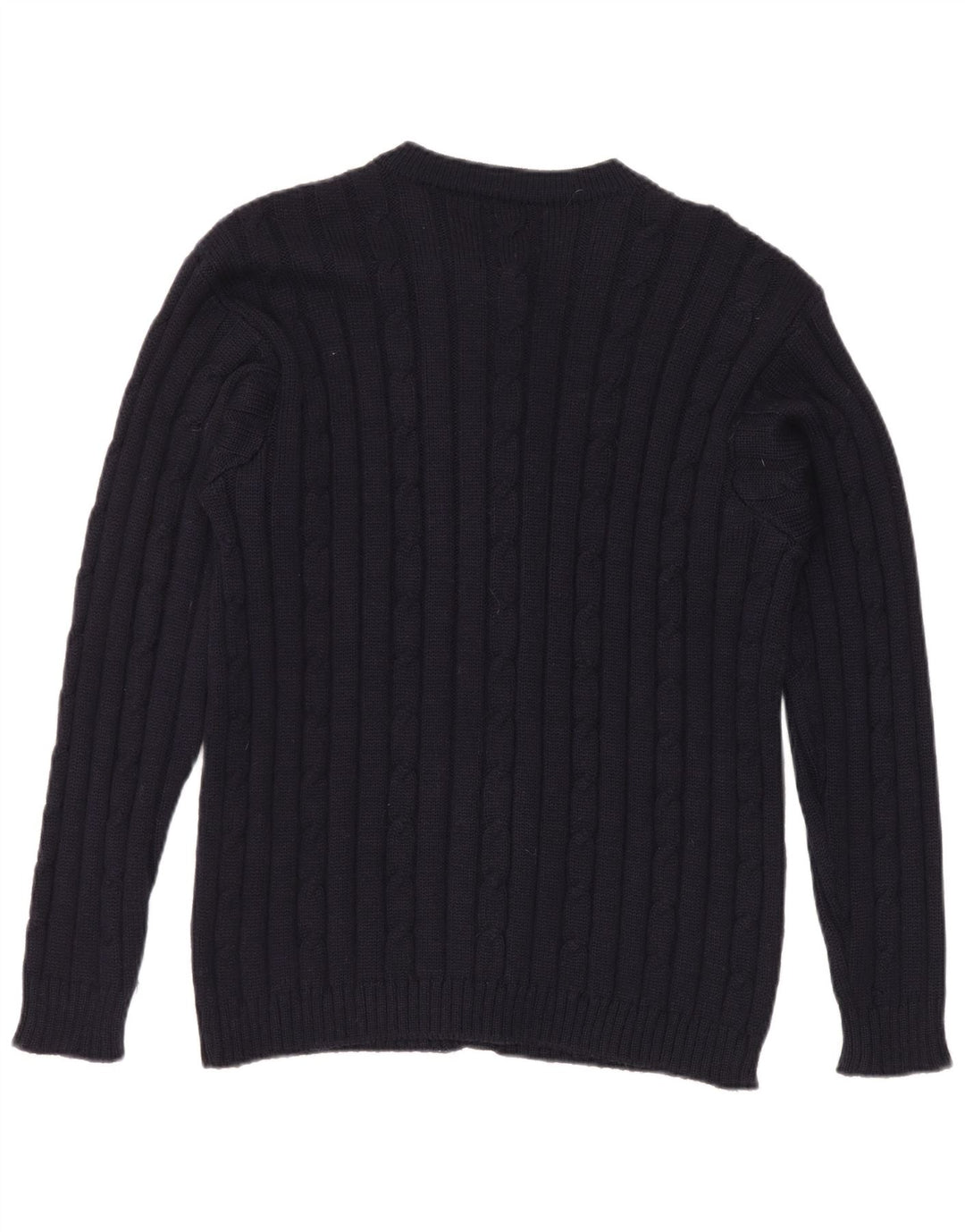 vintage Femme Cardigan Pull UK 12 Bleu Marine Moyen