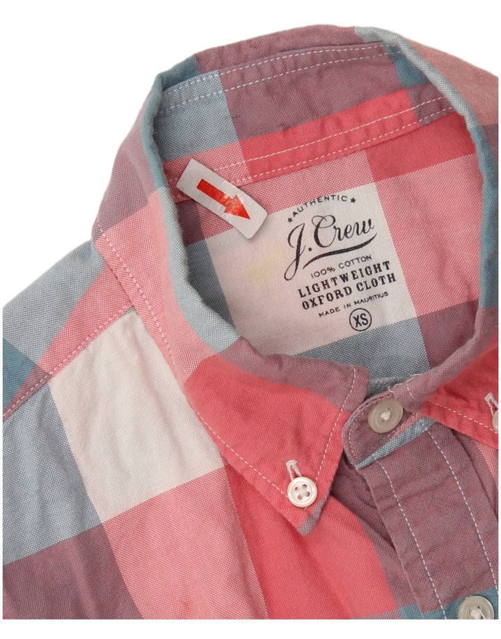J. CREW Chemise à Manches Courtes Homme XS Coton à Carreaux Multicolore