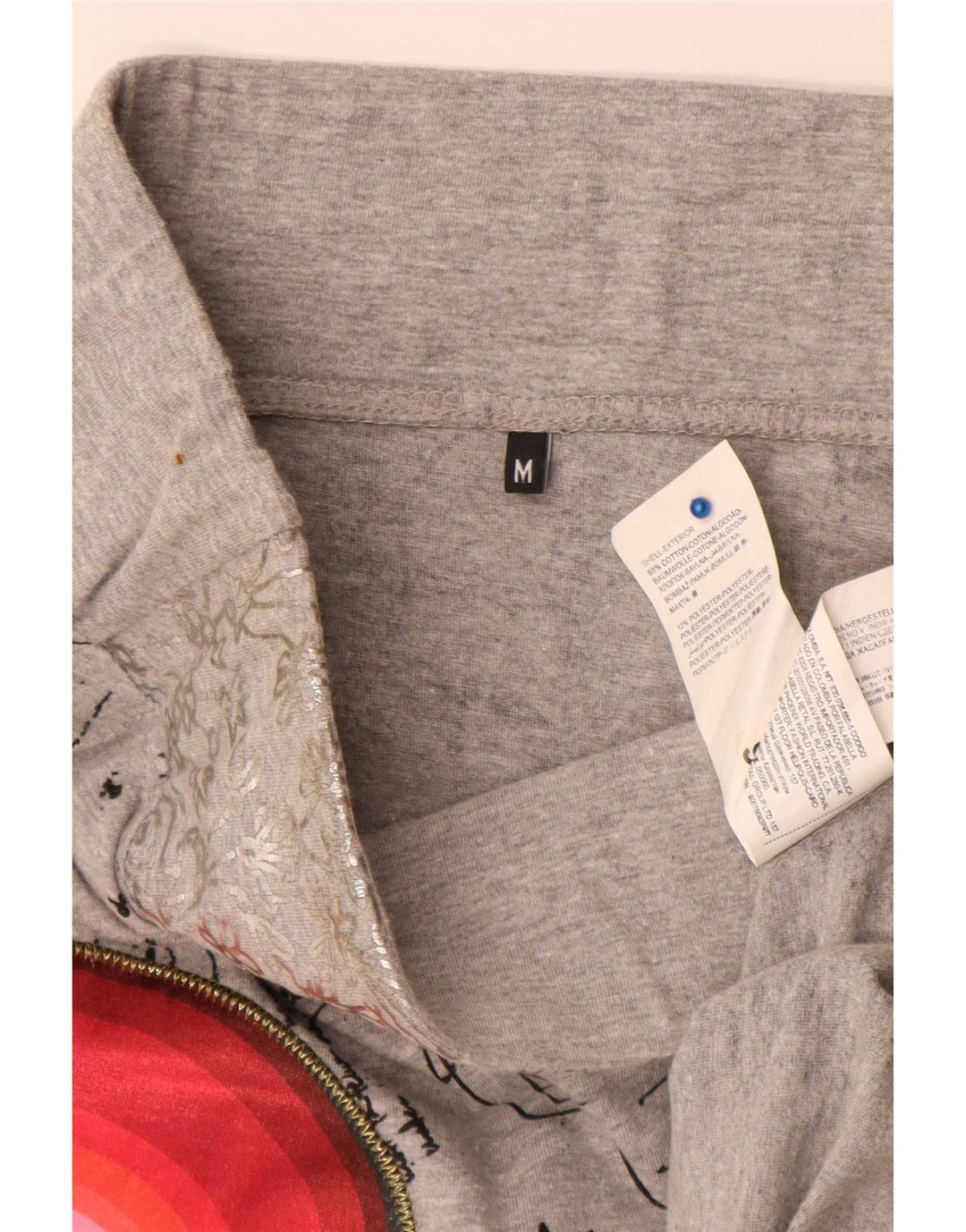 Desigual Jupe trapèze graphique Medium W30 Gris Coton géométrique Femme