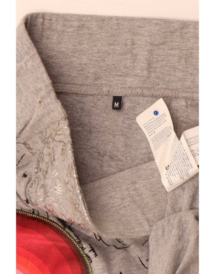 Desigual Jupe trapèze graphique Medium W30 Gris Coton géométrique Femme