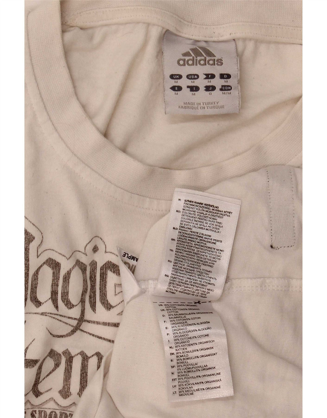 Adidas T-shirt graphique pour homme en coton blanc moyen