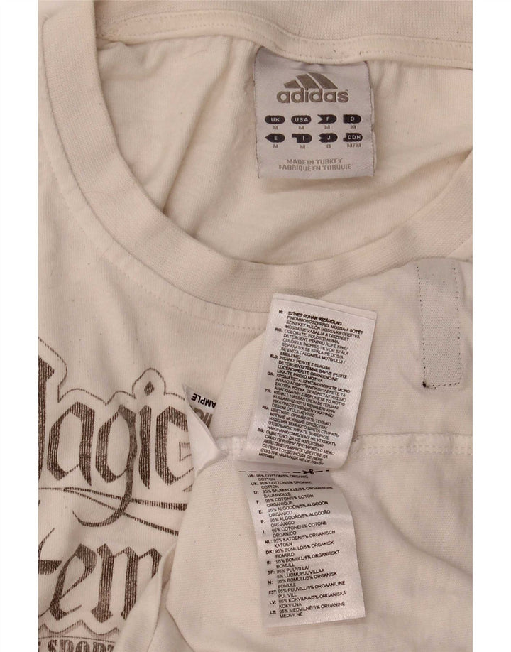 Adidas T-shirt graphique pour homme en coton blanc moyen