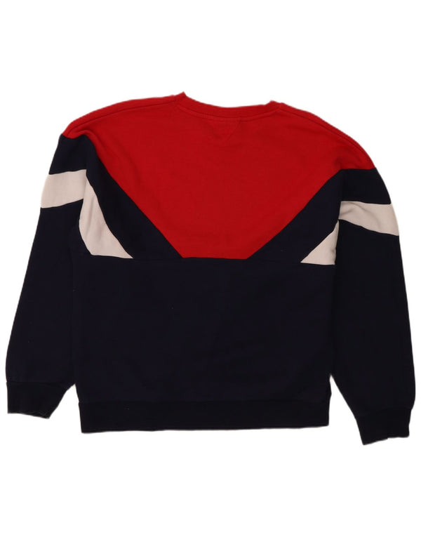 Fila Homme Graphic Sweatshirt Jumper XL Bleu Marine Colorblock Coton