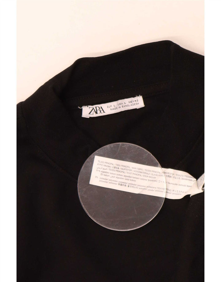 Zara Mens Sweatshirt Jumper Large Noir Coton