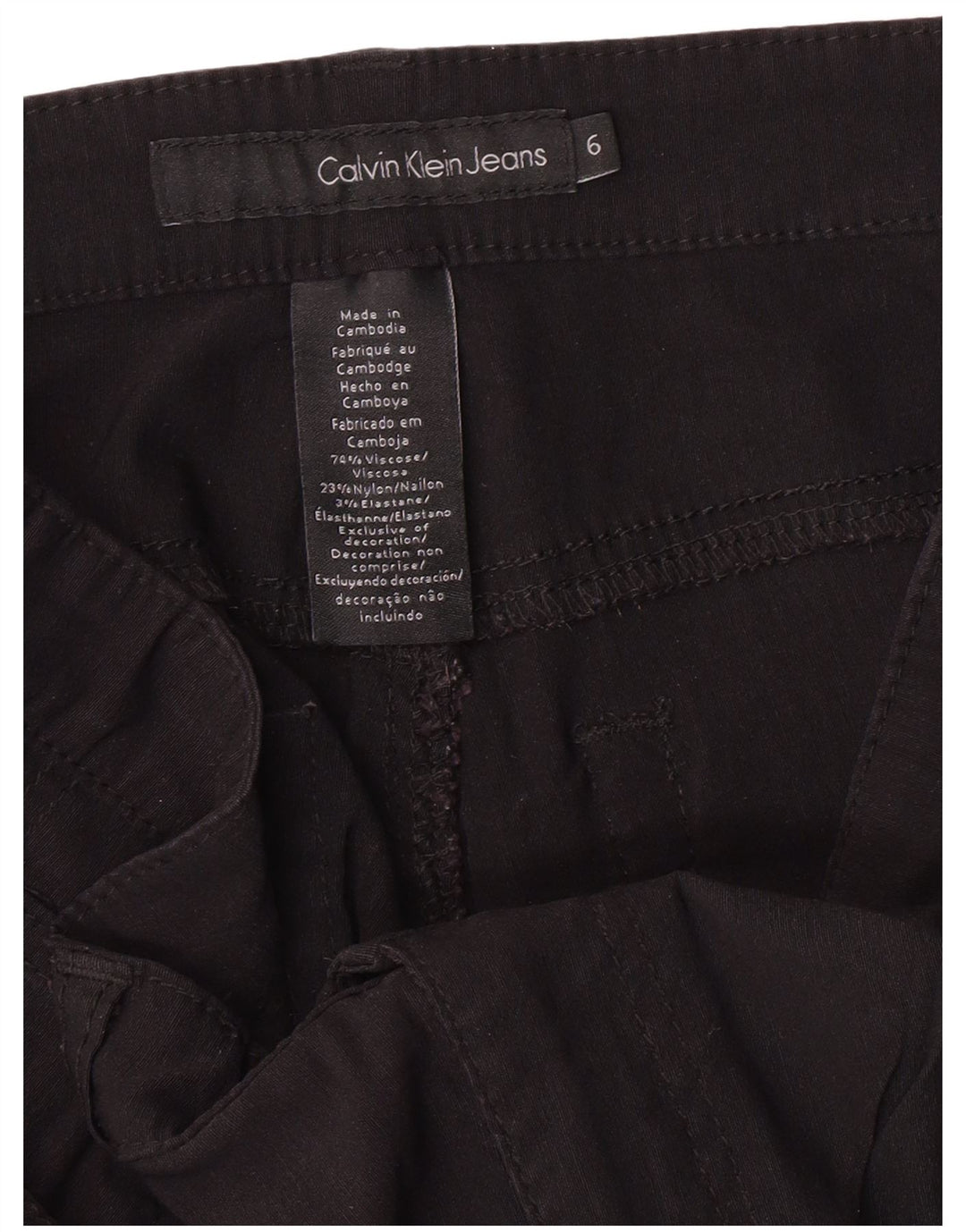 Calvin Klein Jeans Pantalon décontracté pour femme US 6 Small W32 L26 Noir Classique