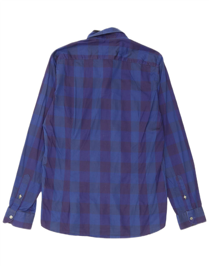 Ted Baker Chemise Homme Taille 3 Bleu Moyen Vichy Coton