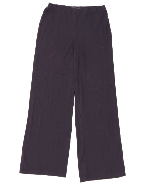 Marks & Spencer Pantalon décontracté à jambe large pour femme W28 L30 Bleu marine Viscose