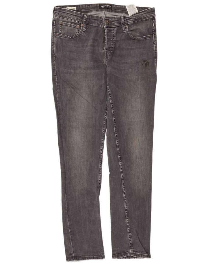 JACK & JONES Jean Slim GLENN W32 L32 Homme Gris Coton