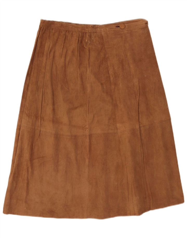 jupe portefeuille en daim femme vintage W30 Brun moyen