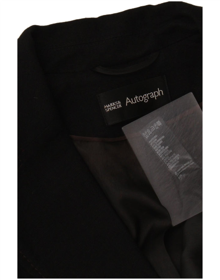 Marks & Spencer Veste blazer autographe pour femme UK 16 Grand lin noir