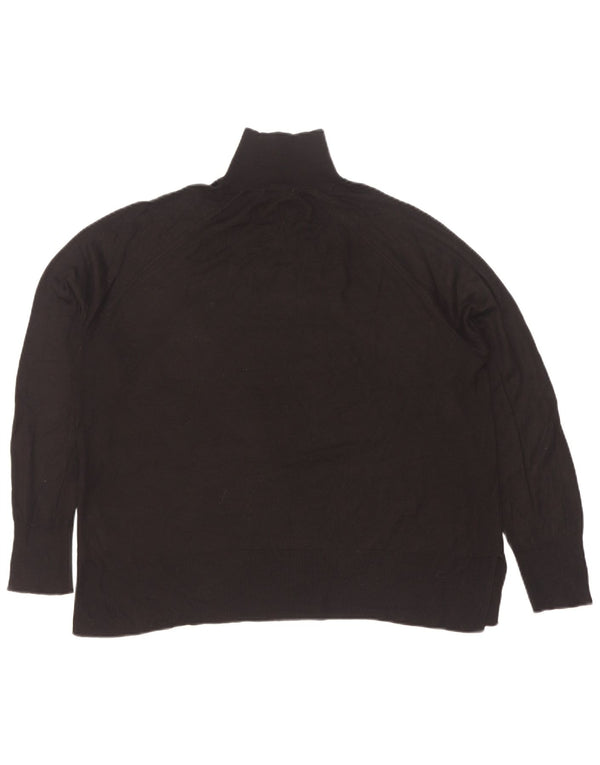 Zara Pull col roulé pour femme UK 14 Medium Noir Viscose