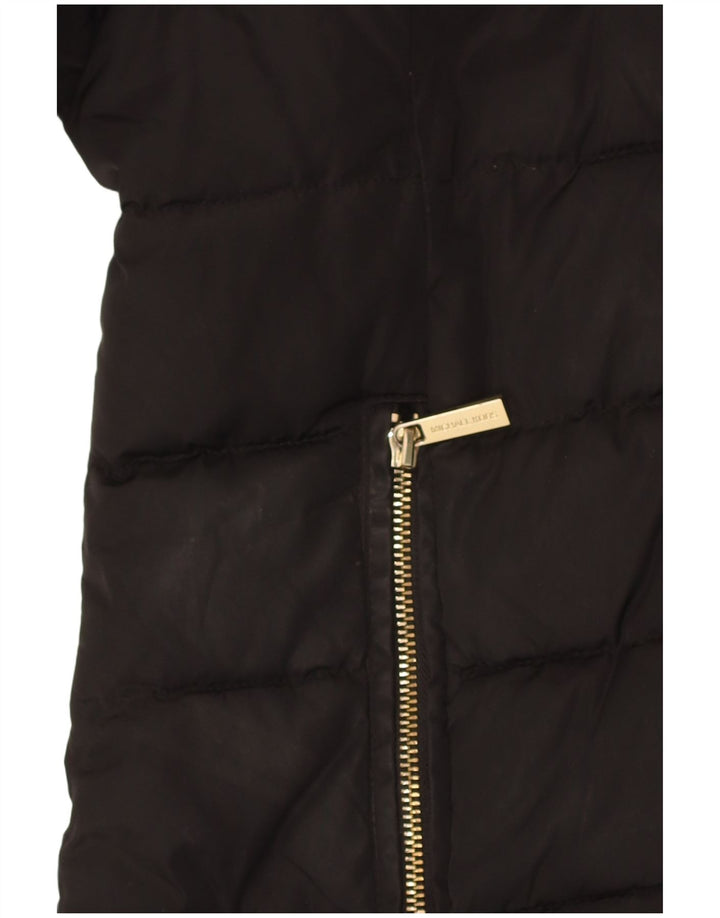 Michael Kors Manteau rembourré à capuche pour femme UK 14 Medium Noir Polyester