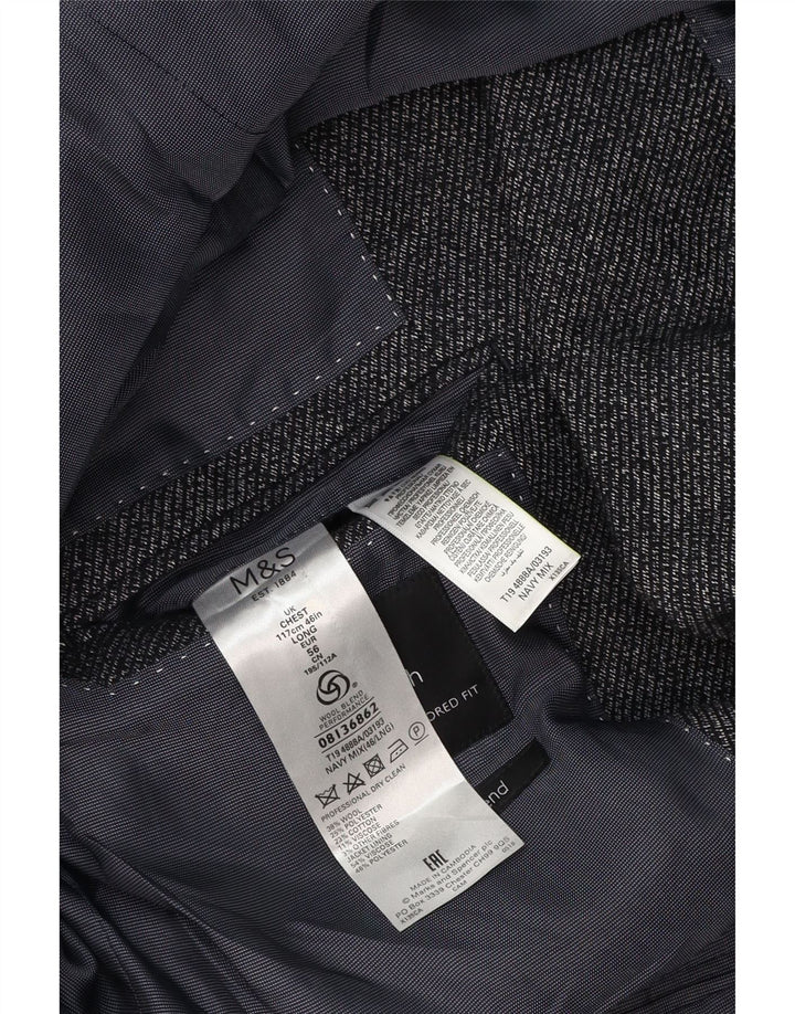 Marks & Spencer Veste blazer à 2 boutons pour homme UK 46 XL Bleu marine en laine