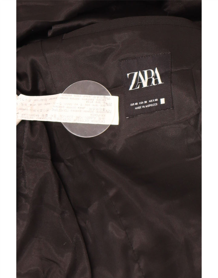 Zara Veste Blazer 2 Boutons Homme EU 48 Polyester Noir Moyen