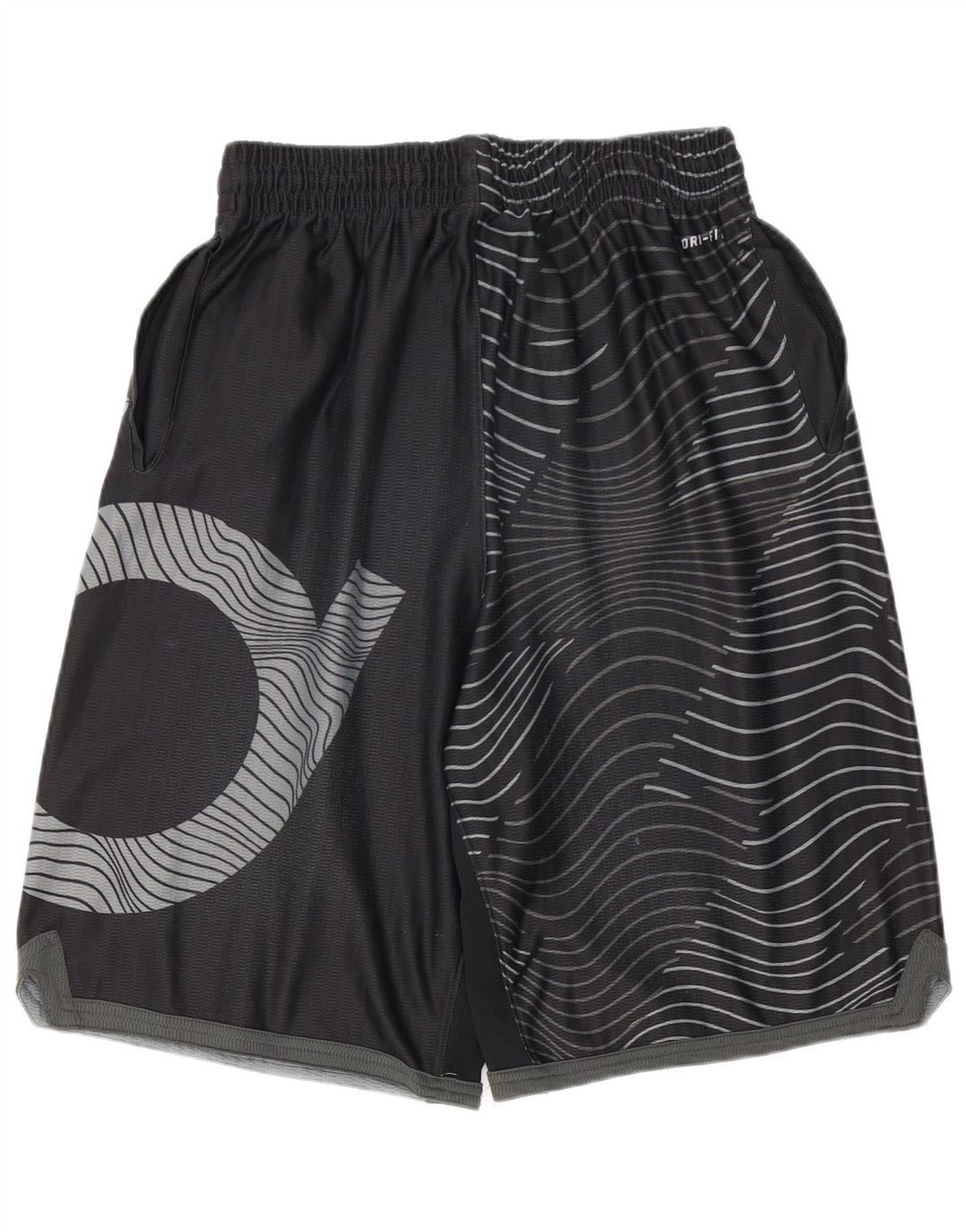 NIKE Short de sport Dri Fit pour hommes, grand, noir, géométrique, en polyester