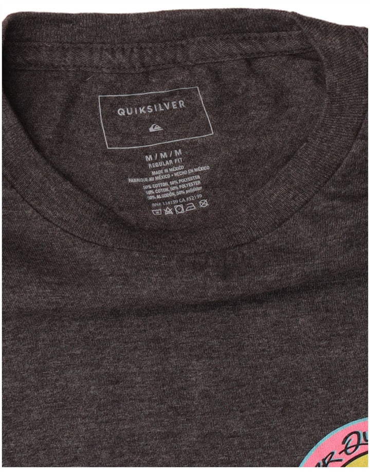 Quiksilver T-Shirt Regular Fit Graphique Homme Gris Moyen Coton