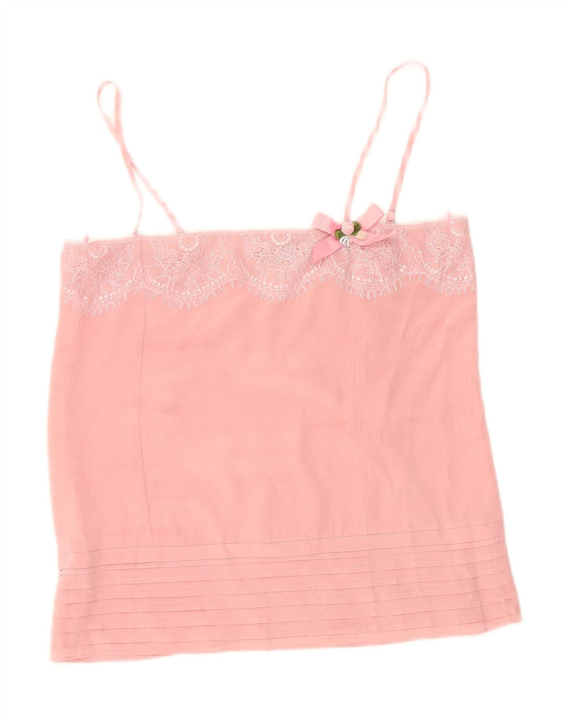 SIMONA BARBIERI Womens Twin-Set Cami Top UK 10 Small Pink Vintage Simona Barbieri and Second-Hand Simona Barbieri from Messina Hembry 