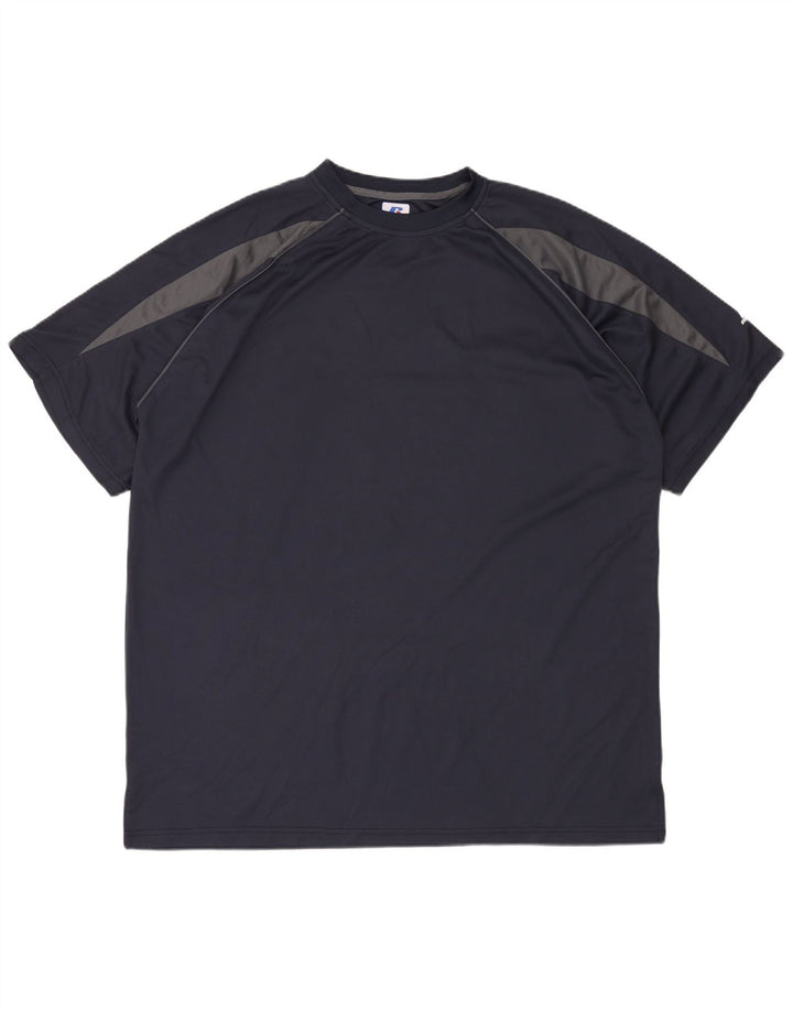 RUSSELL ATHLETIC T-shirt haut pour homme 2XL en polyester color block bleu marine