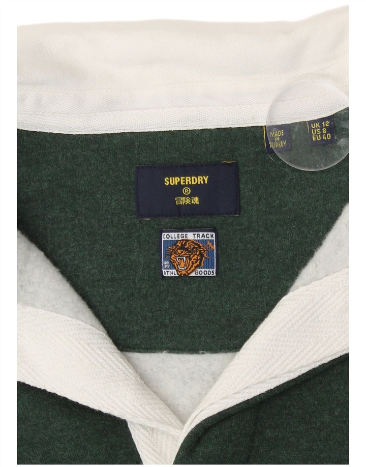 Superdry Sweat-shirt à col polo pour femme UK 12 Vert moyen Colourblock
