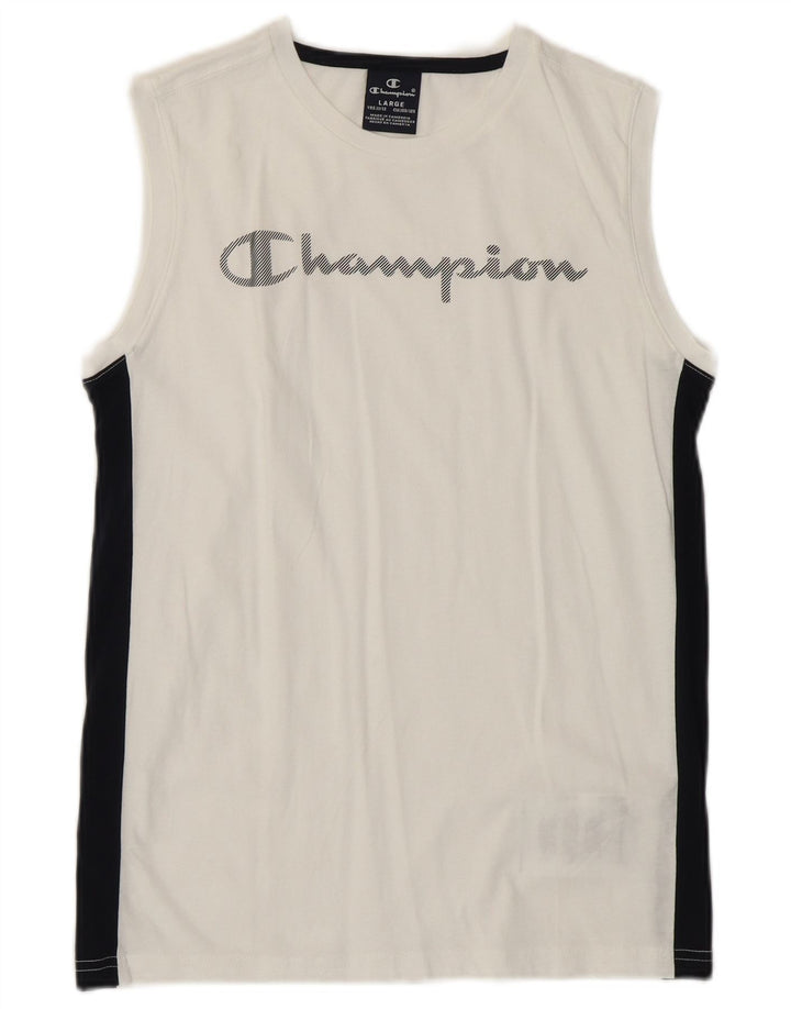 Champion Débardeur Graphique Garçon 11-12 Ans Grand Blanc Colorblock Sports