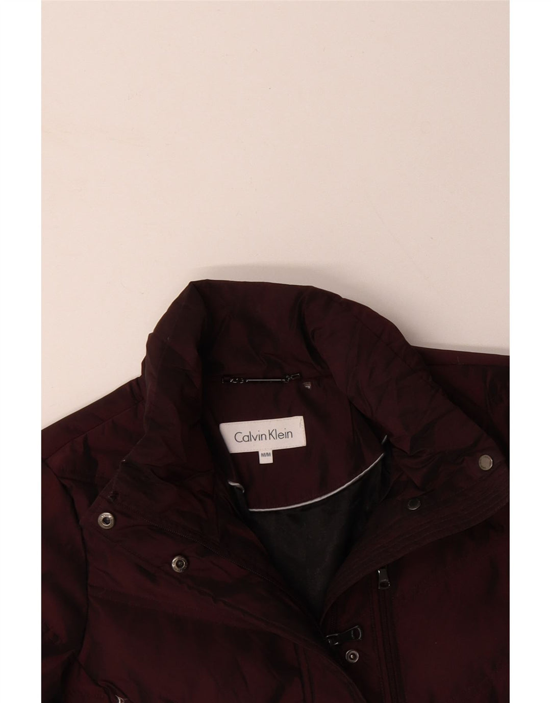 CALVIN KLEIN Veste matelassée pour femme UK 14 Medium Maroon Polyester