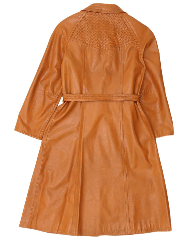 manteau en cuir femme vintage UK 10 Petit Beige