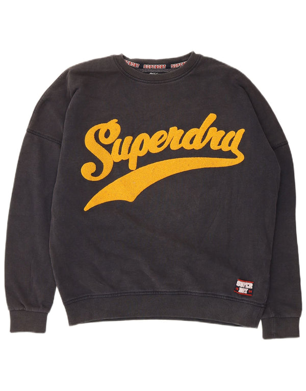 Superdry Pull-over surdimensionné graphique pour hommes UK 8 Small Gris Coton