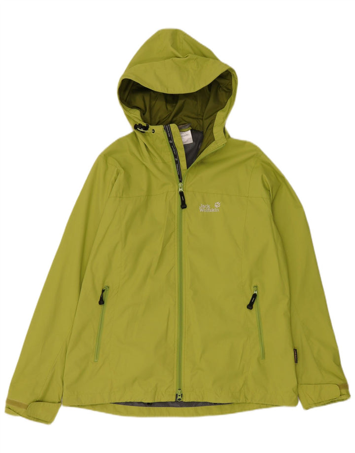JACK WOLFSKIN Veste de pluie à capuche surdimensionnée pour femme UK 16 Large Vert