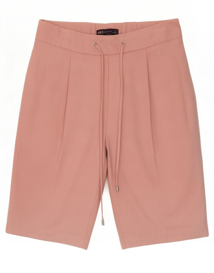 Marks & Spencer Bermuda Femme UK 12 Medium W30 Rose Polyester