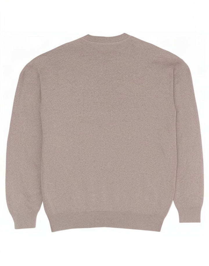 Zara Pull à col rond pour homme en coton gris Large