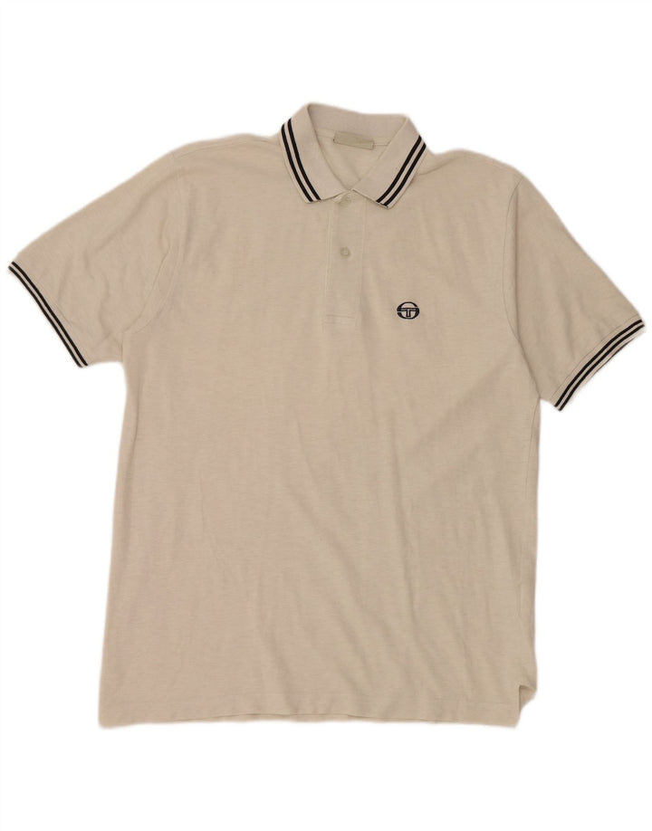 SERGIO TACCHINI Polo Homme Large Blanc Cassé Coton