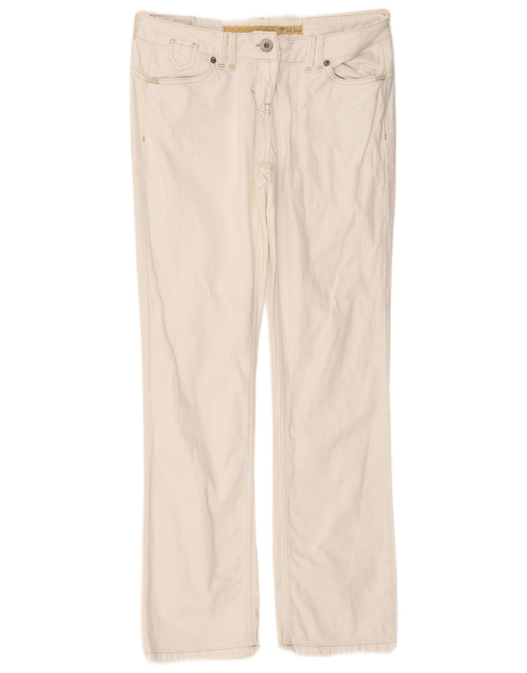 FAT FACE Jean droit taille basse pour femme UK 12 Medium W32 L31 Blanc