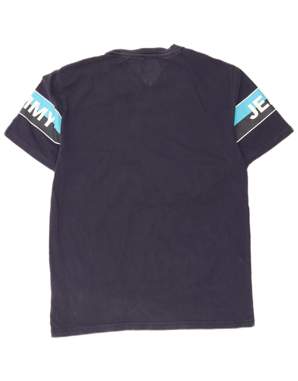 Tommy Hilfiger T-shirt graphique pour homme Petit coton color block bleu marine