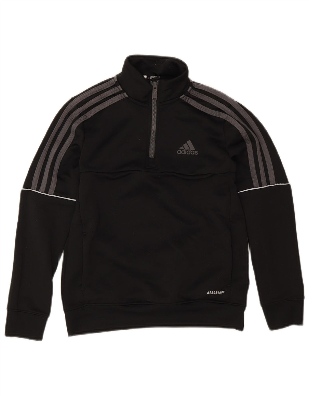 Adidas Garçon Aeroready Zip Neck Sweatshirt Jumper 9-10 ans Noir Polyester